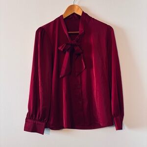 Elegant Red Women's Blouse Size Small